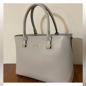 Made in Italy genuine leather light gray hand bag crossbody